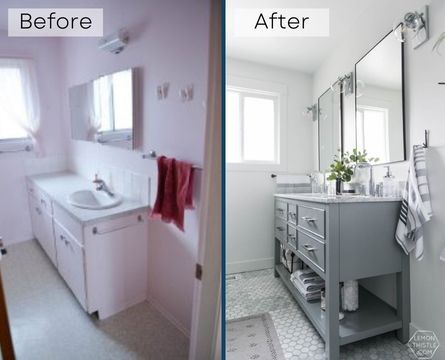 Lemon Thistle Before and After Bathroom